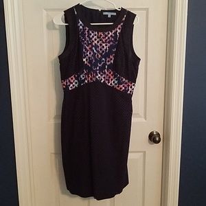 Navy Eyelet Antonia Melani Sleeveless Dress